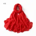 Red viscose glitter scarf shawl headwrap lightweight soft elegant women fashion accessory - 26#