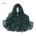 Dark green star rhinestone long scarf, lightweight breathable fabric, elegant gold dot design. - Dark Green