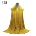 Solid color modal large cotton jersey hijab scarf soft women head wrap yellow daily wear. - Style 28