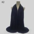 Unifarbene Modal Baumwolle Jersey Hijab Schal für Damen, dunkelblaue Farbvariante Nr. 2. - Nr.2 (Dunkelblau)