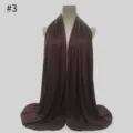 Einfarbiges Modal Baumwoll Jersey Kopftuch Schal für Damen, weich groß drapiert braun. - Nr.3 (Dunkelbraun)