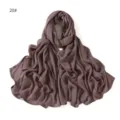 Solid color modal cotton scarf, breathable lightweight hijab and elegant shawl for women daily wear. - Coffee #20