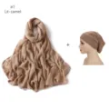Ensemble écharpe en modal et bonnet assorti couleur chameau clair, doux et respirant. - Chameau Clair