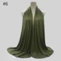 Solid color modal jersey cotton hijab scarf, soft and large size for women daily wear. - No. 6 (Dark Green)