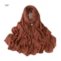 Solid color breathable modal cotton linen scarf vintage shawl headscarf for women daily wear - Reddish Brown #24