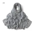 Detail of soft grey modal cotton scarf, lightweight breathable fabric with neat double-needle edge. - Gray #25