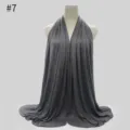 Solid color modal large size soft jersey hijab scarf for women comfortable daily wear - No.7 Dark Gray