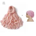 Ensemble écharpe longue et bonnet tube rose modal détail, tissu doux accessoire quotidien. - Rose