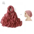 Ensemble foulard hijab modal et bonnet assorti couleur rosy pour femmes au quotidien. - Rouge Poussière