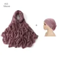 Ensemble écharpe longue et bonnet assorti en modal mauve, doux et élégant pour femmes. - Pourpre Terne