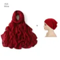 Écharpe longue en modal et bonnet assorti en vin rouge, accessoire élégant pour femmes. - Bordeaux