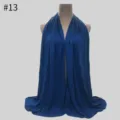Solid color modal cotton jersey oversized scarf hijab shawl for women daily wear soft fabric - No.13 Blue