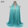 Solid color modal cotton jersey long scarf, soft lightweight hijab shawl for women. - No.14 Sky Blue