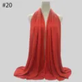 Solid color modal cotton jersey oversized hijab scarf for women, soft lightweight draped wrap. - No.20 Rust Red