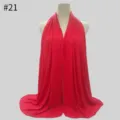 Solid color modal jersey hijab scarf for women, soft and comfortable large size head wrap. - No.21 Red