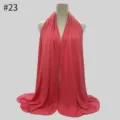 Solid color modal cotton large jersey hijab scarf, soft women head wrap shawl pink variant. - No.23 Hot Pink