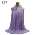 Solid color jersey hijab scarf soft breathable cotton head wrap for women daily wear - Style 27