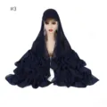 Dunkelblaue Baseballkappe integriert mit langem Chiffon Hijab Schal, Detailansicht Sport. - Dunkelblau