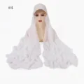 Sportlicher Stil integrierte Baseballkappe und weißer Chiffon Schal 2er Set Kopftuch. - Grau