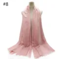 Fashionable solid color cotton linen scarf breathable oversized hijab for women wear - Style #8