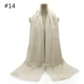 Detail view of the solid color cotton scarf with fringe, soft breathable oversized shawl #14 - Style 14