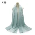 Solid color cotton blend scarf with fringe, large breathable shawl wrap for women. - #36