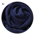 Dunkelblaue Perlen Chiffon Bubble Hijab Malaysischer langer Schal elegante Damen Kopftuch weich - #2 Dunkelblau