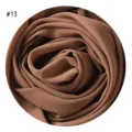 Braunes Chiffon Blasen Hijab Schal Detail, einfarbiges muslimisches langes Kopftuch fuer Frauen. - #13 Braun