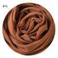 Einfarbiges, langes Bubble-Chiffon-Kopftuch für Damen, elegantes, braunes Hijab-Tuch. - #14 Braun