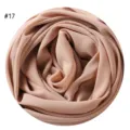 Einfarbig Perle Chiffon Bubble Hijab Schal für Damen, elegante lange Kopftuchwicklung. - #17 Hautfarben