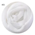 Weisser Chiffon Bubble Hijab Schal einfarbig muslimisches langes Kopftuch Damen Tuch leicht - #25 Weiß