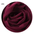 Dunkelrotes Perlen-Chiffon Einfarbiges Blasen-Tuch Hijab Kopftuch für Damen Mode. - #35 Weinrot