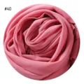 Einfarbig rosa Chiffon Bubble Hijab Schal Detail, leicht eleganter islamischer Damen Kopftuch. - #40 Flamingo