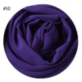 Lila Chiffon Hijab Schal Stoffdetail, elegante einfarbige lange Kopftuch für Damen. - #50 Lila