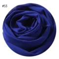 Blauer Perlen-Chiffon Blasen-Hijab Langschal für Damen, elegantes einfarbiges Kopftuch Detail. - #53 Königlich Blau