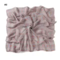 Vintage pink blue plaid chiffon square scarf women elegant sun protection shawl wrap accessory - Beige Polka Dot