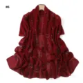 Sciarpa in chiffon rosso elegante con numeri in strass lucidi design leggero per donna alla moda - #6 Rosso Gemma