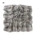 Vintage plaid chiffon square scarf, elegant geometric line print sunscreen shawl for women. - US Size 9