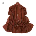 Vista dettagliata della sciarpa in chiffon con strass marrone, scialle brillante - #8 Caramello