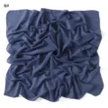Detailed texture view of solid color chiffon square scarf, lightweight breathable fabric drape. - US Size 6