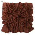 Chocolate brown chiffon square scarf, lightweight breathable 90x90cm neckerchief detail. - US Size 8