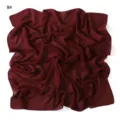 Dark red chiffon square scarf detail view, lightweight breathable fabric texture. - US Size 9