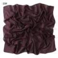 Solid color pearl chiffon square scarf, lightweight breathable summer hijab and stylish neck wrap. - Double Dangle Disc