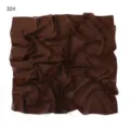 Dark brown chiffon square scarf detail view, lightweight and breathable fabric texture. - Green Space Dino