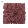 Detail view of solid color dark red chiffon square scarf, soft lightweight fabric and rolled hem. - #35 Pattern
