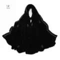 Black elastic mercerized cotton long hijab scarf featuring sparkly rhinestones and dots. - Black