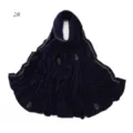 Dark blue cotton long scarf with rhinestones for women fashion accessory style. - 2#