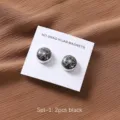 Set di spille magnetiche nere per Hijab rotonde, clip per sciarpe con tulipani e chiusure magnetiche. - SET-1 / 2 Pezzi / Nero
