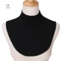 Collo finto nero rimovibile, morbido tessuto in cotone modal, accessorio versatile per strati. - Nero