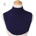 Elegante finto collo alto rimovibile da donna in cotone modal di colore blu marino - 2#